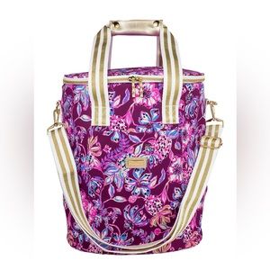 LILLY PULITZER Deluxe Wine Carrier, Amerena Cherry Tropical with a Twist